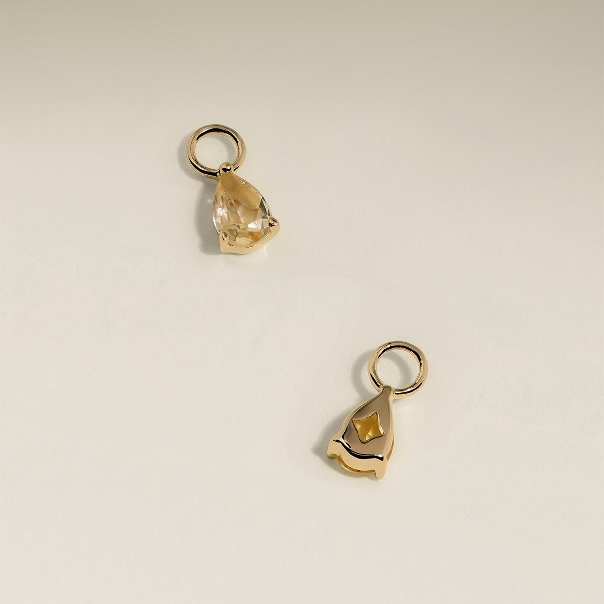 Citrine November Earring Charm in Solid Gold-Astrid &amp; Miyu