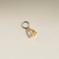 Citrine November Earring Charm in Solid White Gold-Astrid &amp; Miyu