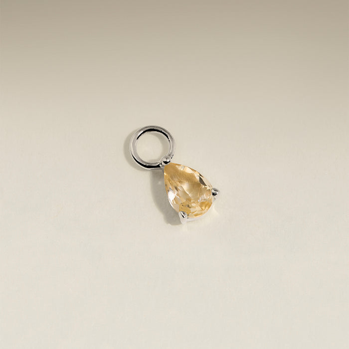 Citrine November Earring Charm in Solid White Gold-Astrid &amp; Miyu