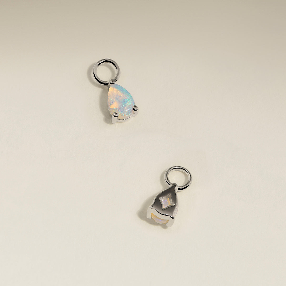 Opal October Earring Charm in Solid White Gold-Astrid &amp; Miyu