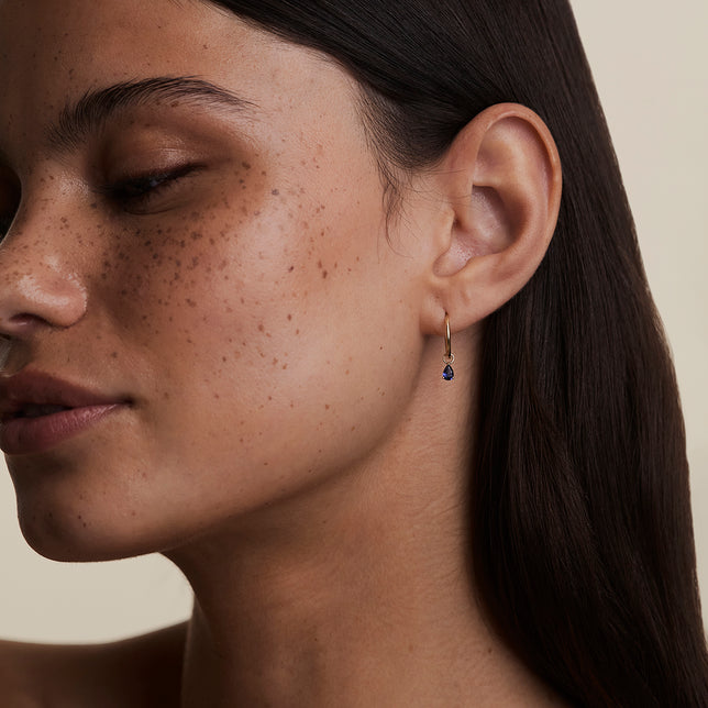 Sapphire September Earring Charm in Solid Gold-Astrid &amp; Miyu
