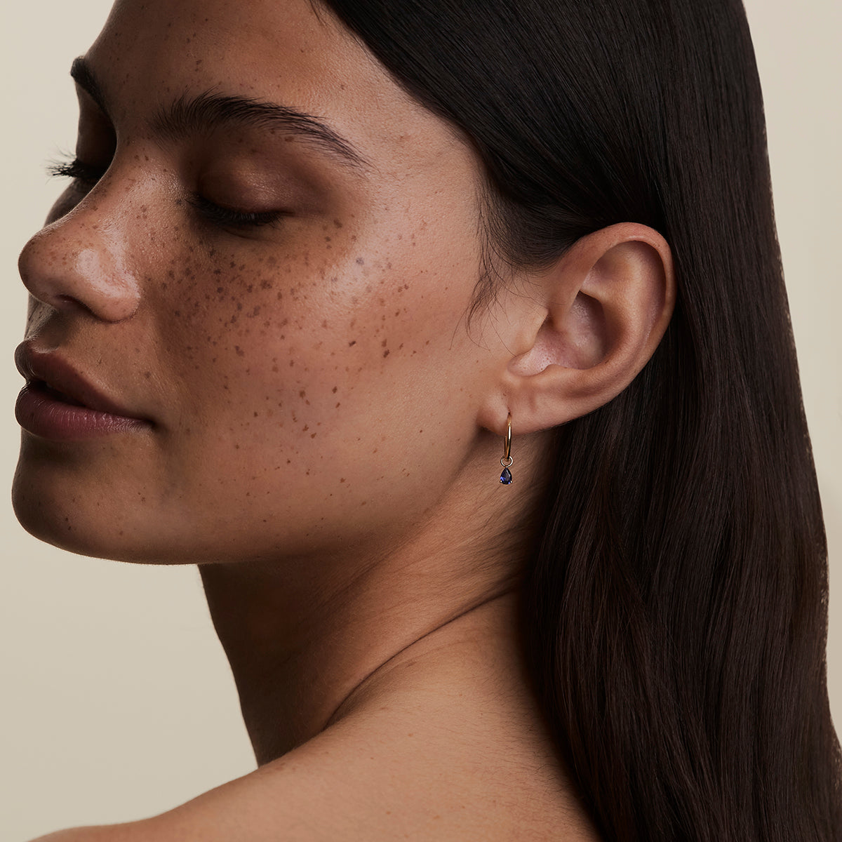 Sapphire September Earring Charm in Solid Gold-Astrid &amp; Miyu