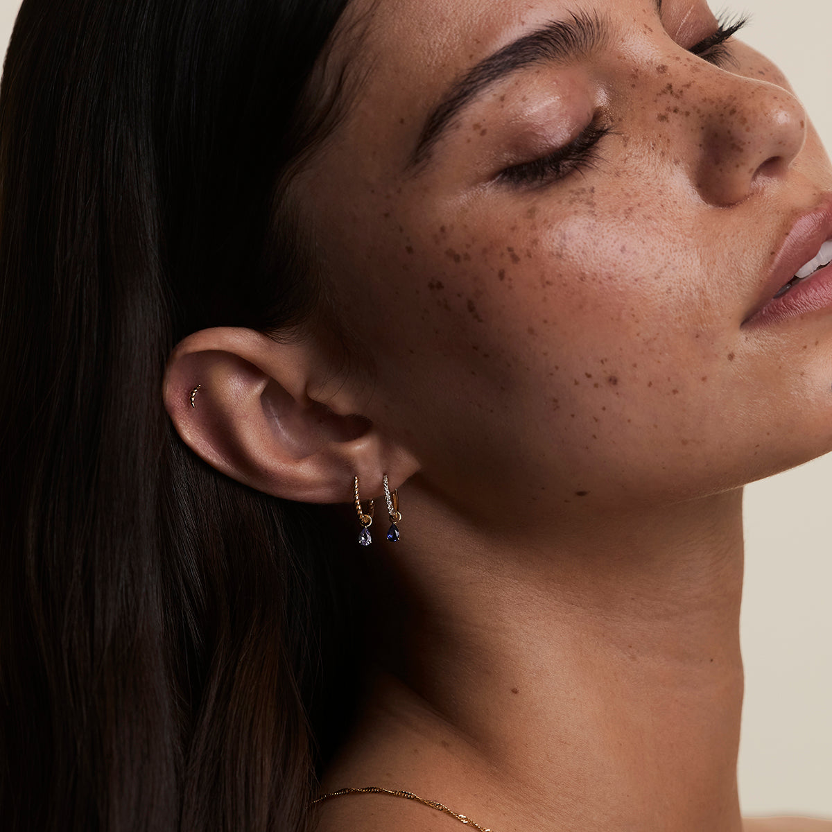 Sapphire September Earring Charm in Solid Gold-Astrid &amp; Miyu