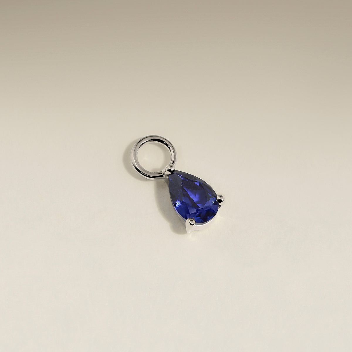 Sapphire September Earring Charm in Solid White Gold-Astrid &amp; Miyu