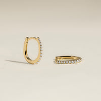 Diamond Pavé Huggies in Solid Gold-Astrid &amp; Miyu
