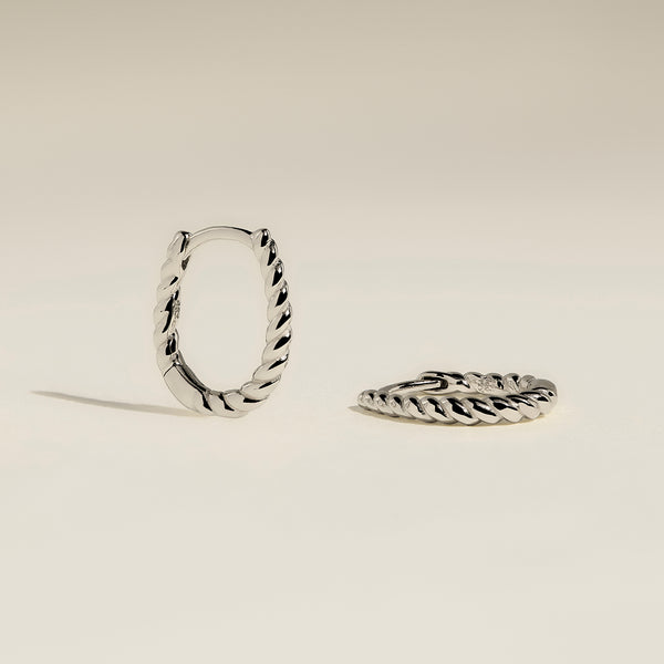 Rope Huggies in Solid White Gold-Astrid &amp; Miyu