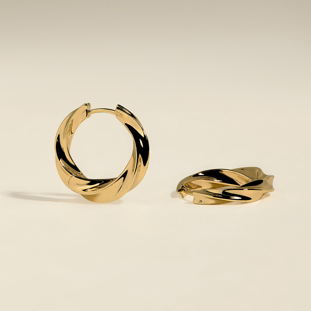 Cosmic Twist Large Hoops in Gold-Astrid &amp; Miyu