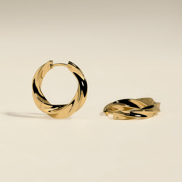 Cosmic Twist Large Hoops in Gold-Astrid &amp; Miyu