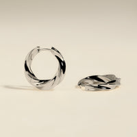 Cosmic Twist Large Hoops in Silver-Astrid &amp; Miyu