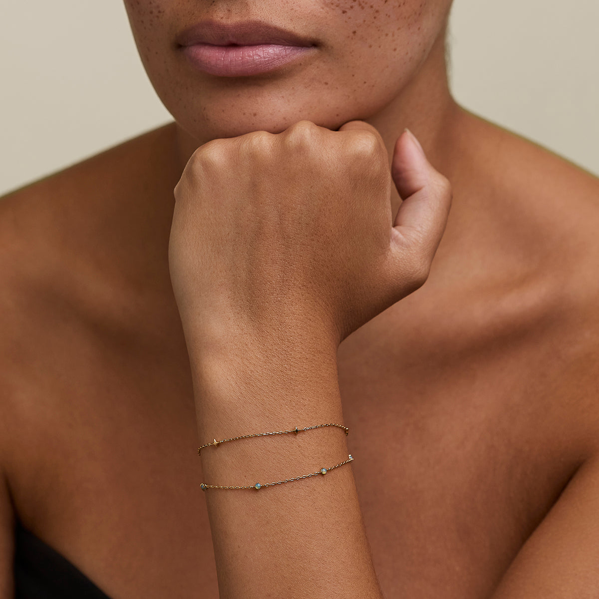 Cosmic Opal Double Bracelet in Gold-Astrid &amp; Miyu