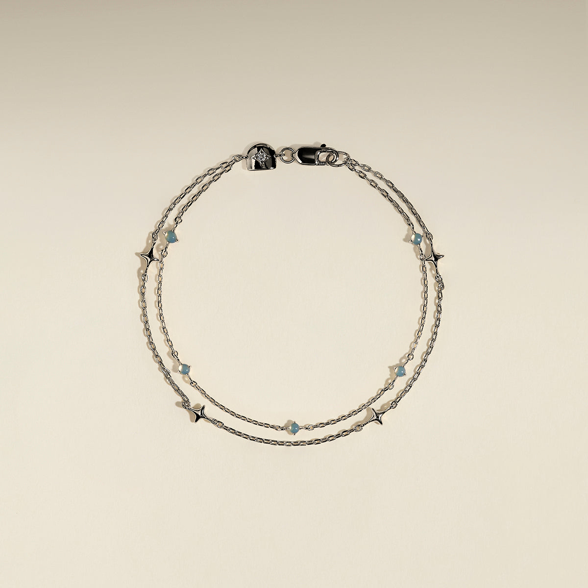 Cosmic Opal Double Bracelet in Silver-Astrid &amp; Miyu