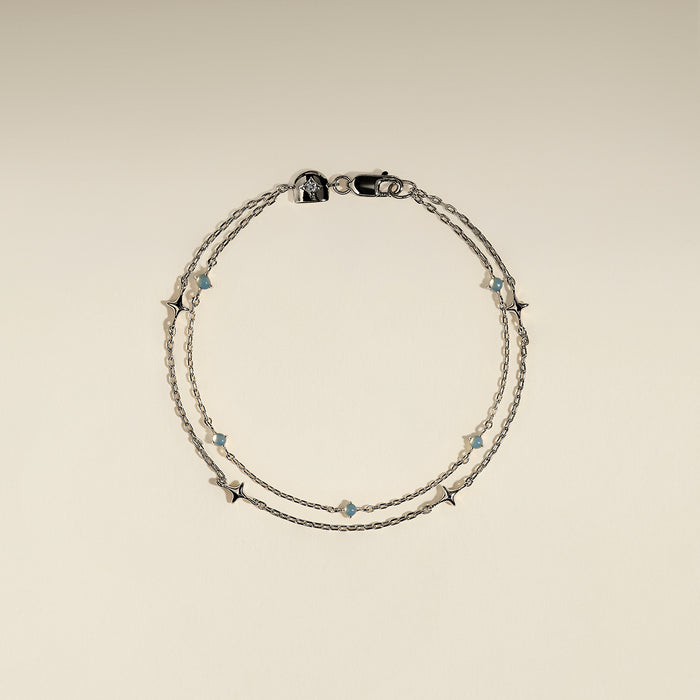 Cosmic Opal Double Bracelet in Silver-Astrid &amp; Miyu