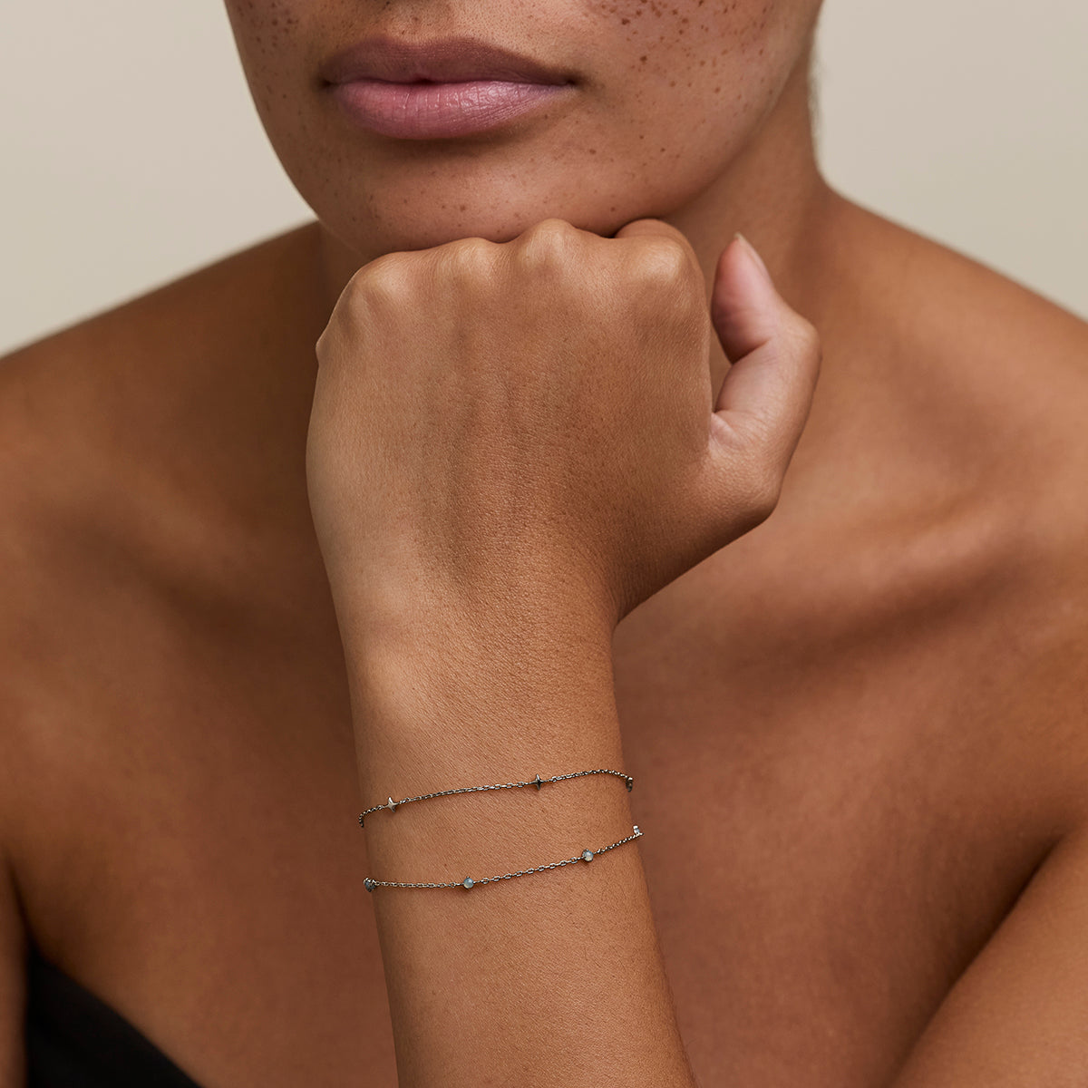 Cosmic Opal Double Bracelet in Silver-Astrid &amp; Miyu