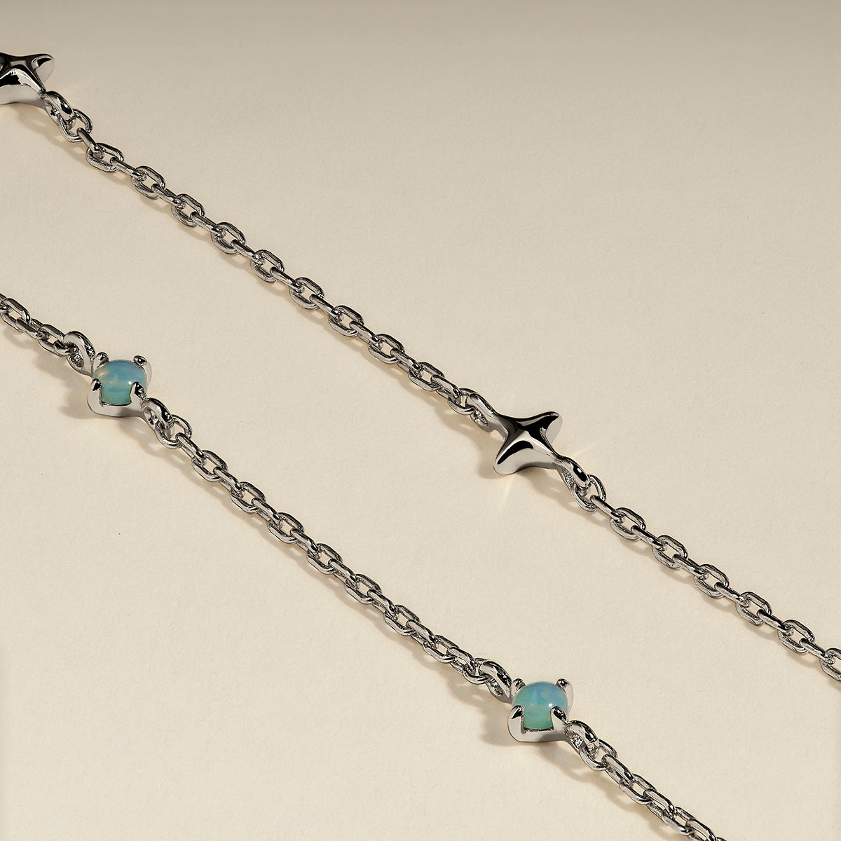 Cosmic Opal Double Bracelet in Silver-Astrid &amp; Miyu