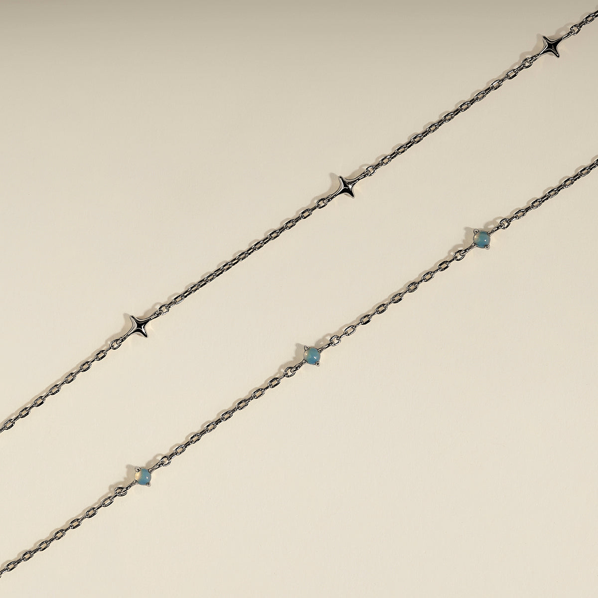 Cosmic Opal Double Bracelet in Silver-Astrid &amp; Miyu