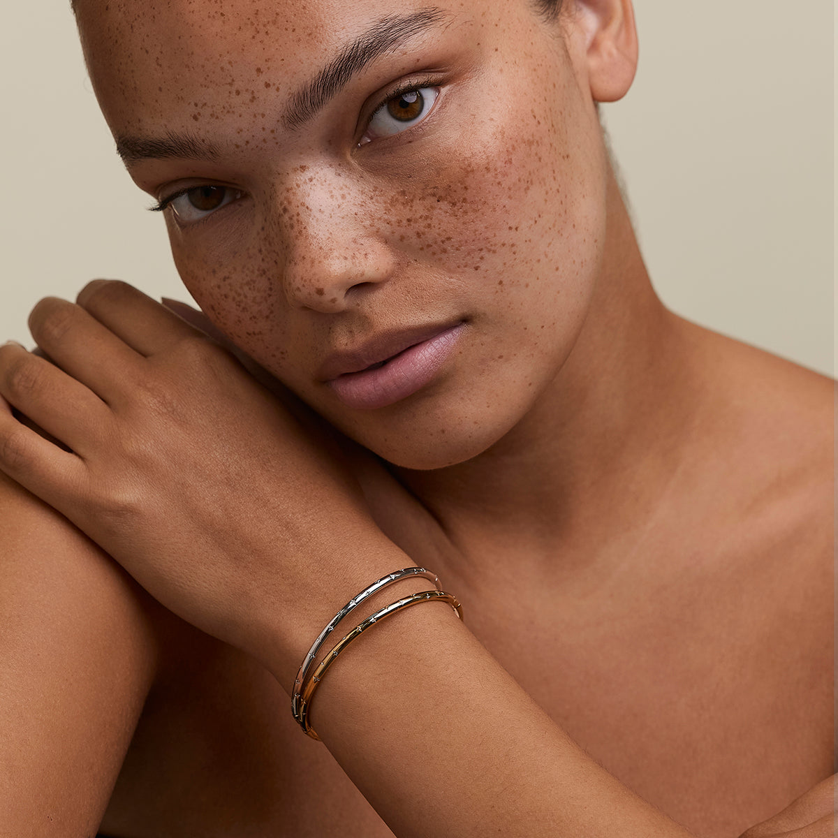 Cosmic Dome Bangle in Gold-Astrid &amp; Miyu