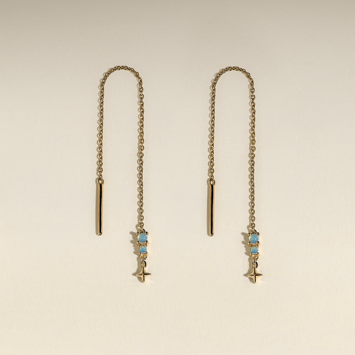 Cosmic Opal Thread Earrings in Gold-Astrid &amp; Miyu