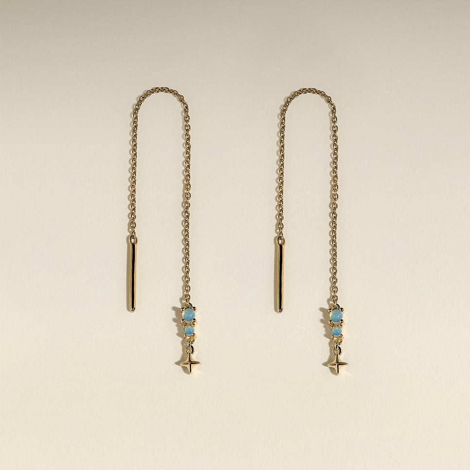 Cosmic Opal Thread Earrings in Gold-Astrid &amp; Miyu