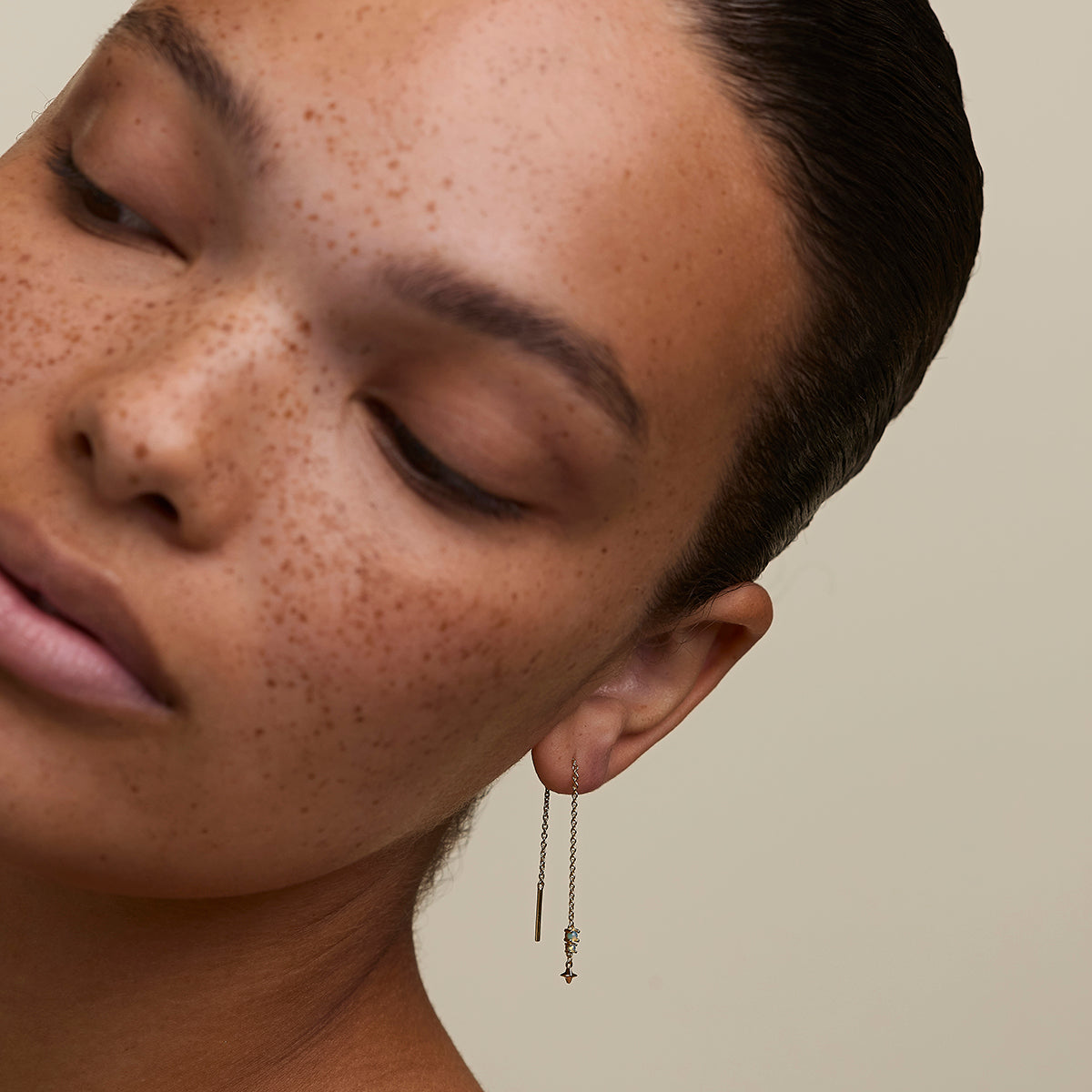 Cosmic Opal Thread Earrings in Gold-Astrid &amp; Miyu