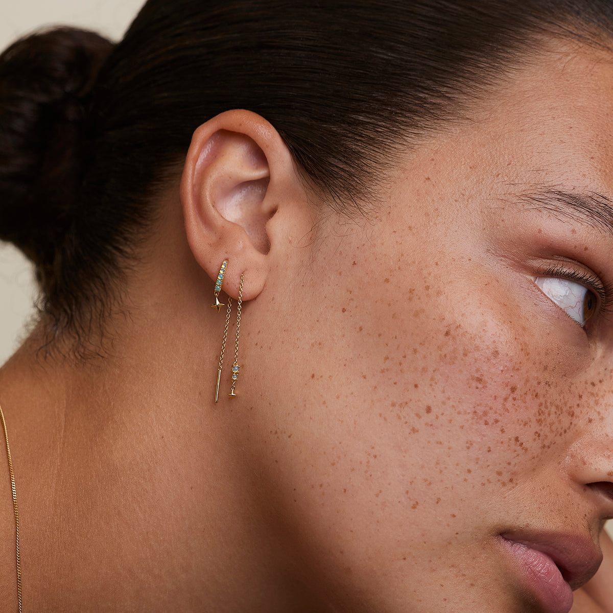 Cosmic Opal Thread Earrings in Gold-Astrid &amp; Miyu