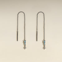 Cosmic Opal Thread Earrings in Silver-Astrid &amp; Miyu