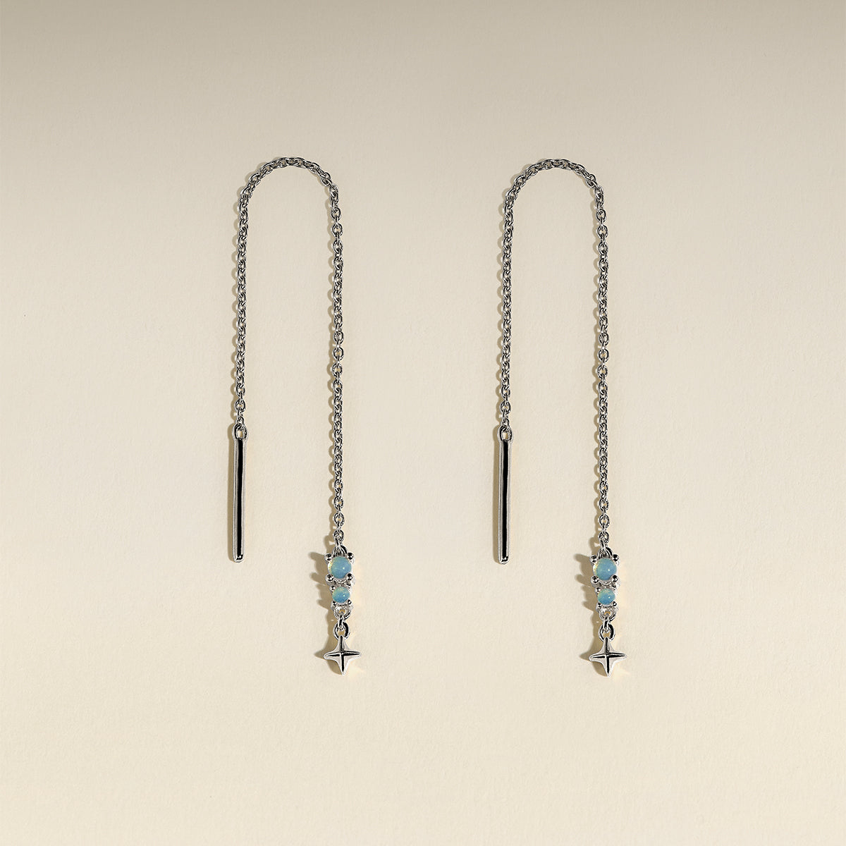 Cosmic Opal Thread Earrings in Silver-Astrid &amp; Miyu