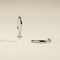 Crystal Charm Hook Earrings in Silver-Astrid &amp; Miyu