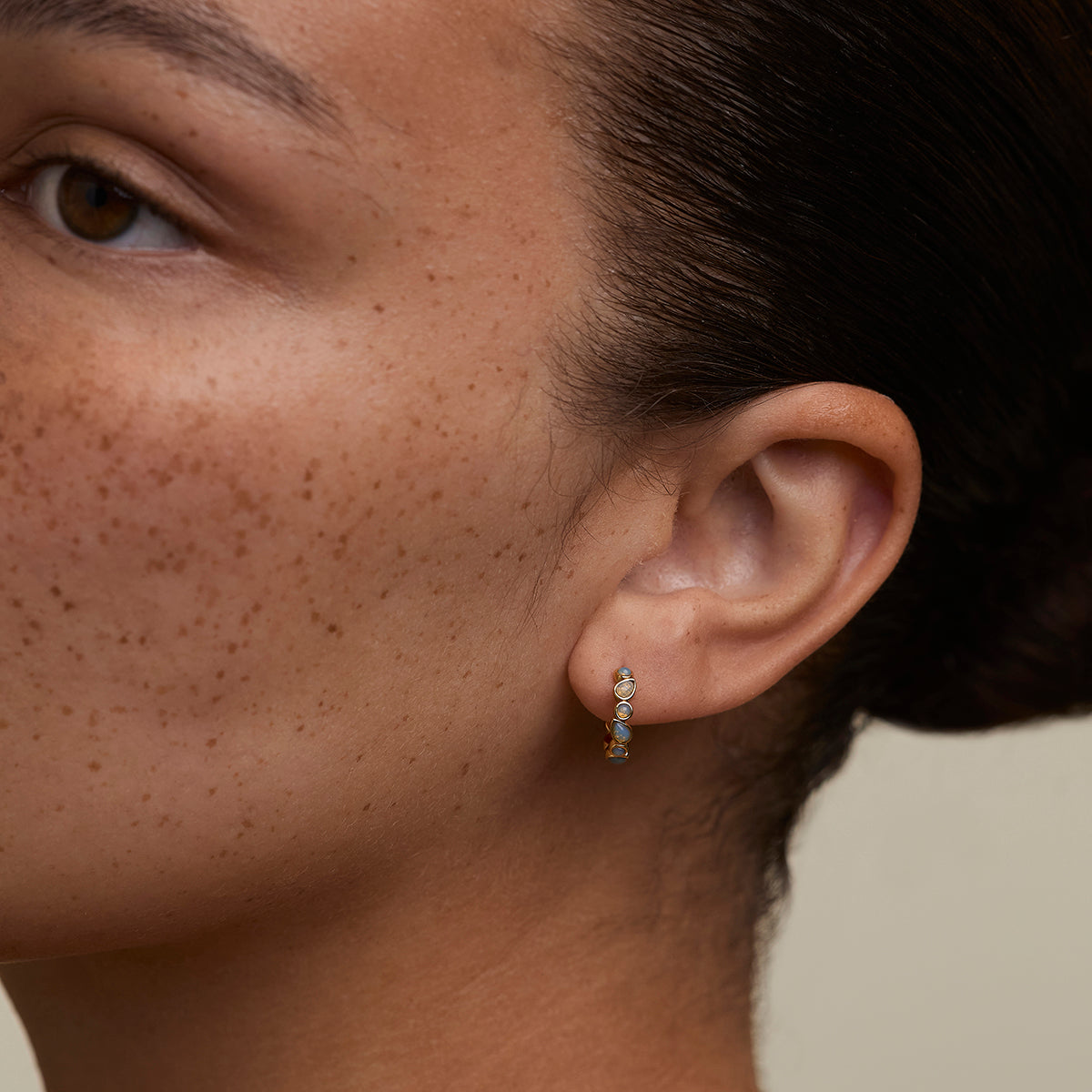 Opal Bezel Hoops in Gold-Astrid &amp; Miyu
