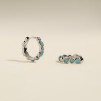 Opal Bezel Hoops in Silver-Astrid &amp; Miyu