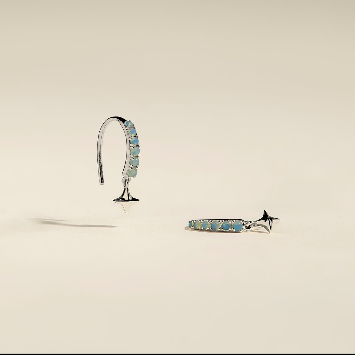 Cosmic Opal Hook Earrings in Silver-Astrid &amp; Miyu