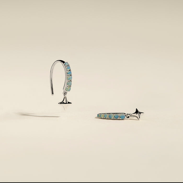 Cosmic Opal Hook Earrings in Silver-Astrid &amp; Miyu