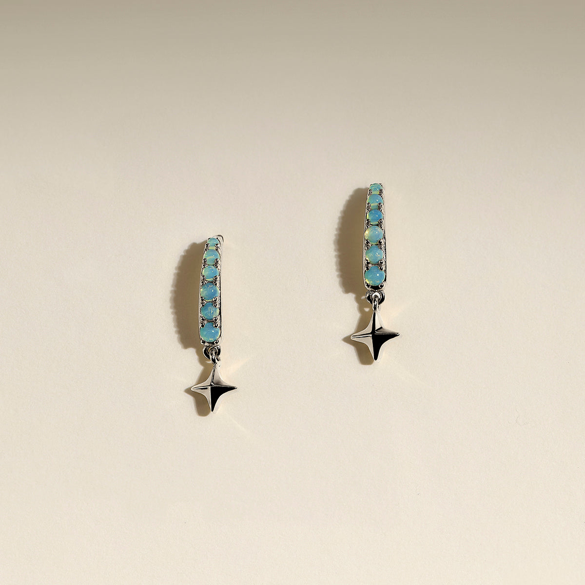 Cosmic Opal Hook Earrings in Silver-Astrid &amp; Miyu
