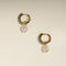 Opal & Pearl Charm Huggies in Gold-Astrid &amp; Miyu