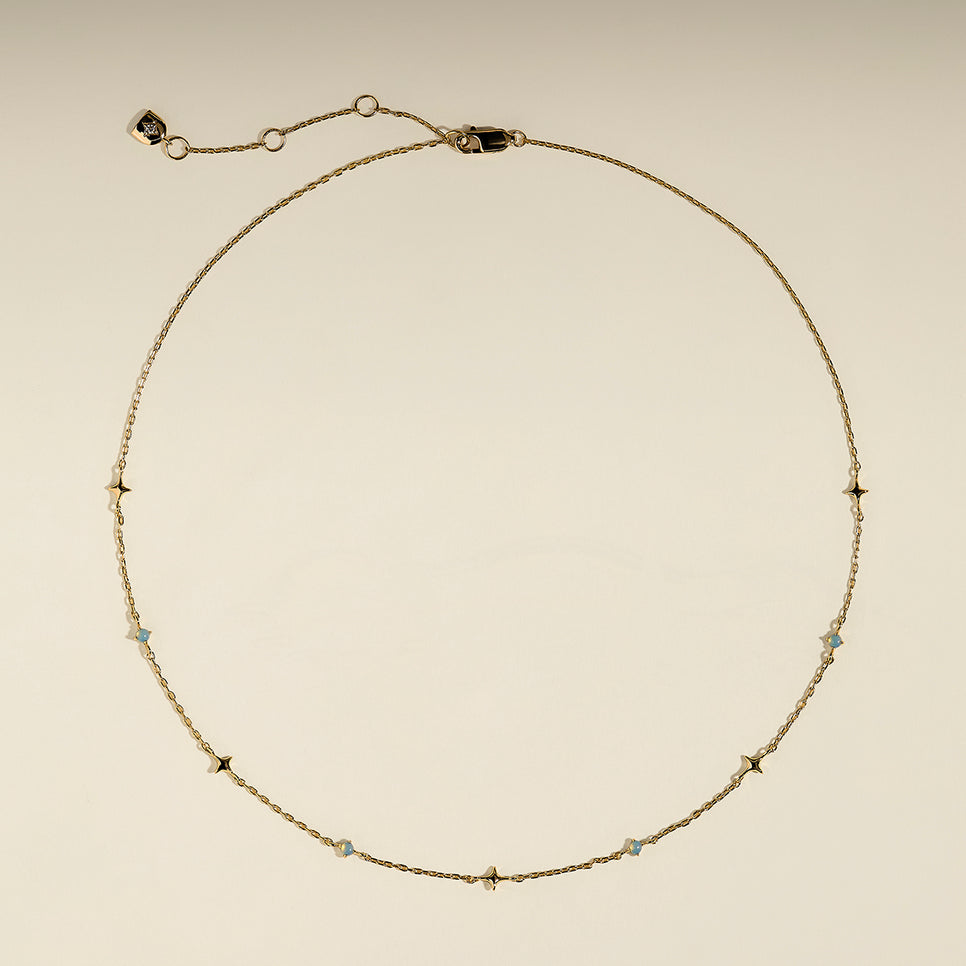 Cosmic Opal Charm Necklace in Gold-Astrid &amp; Miyu