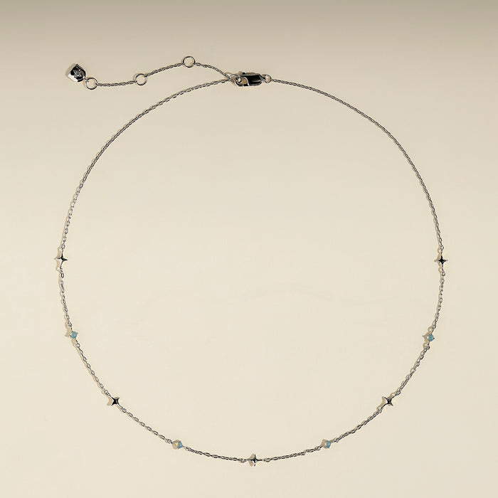 Cosmic Opal Charm Necklace in Silver-Astrid &amp; Miyu
