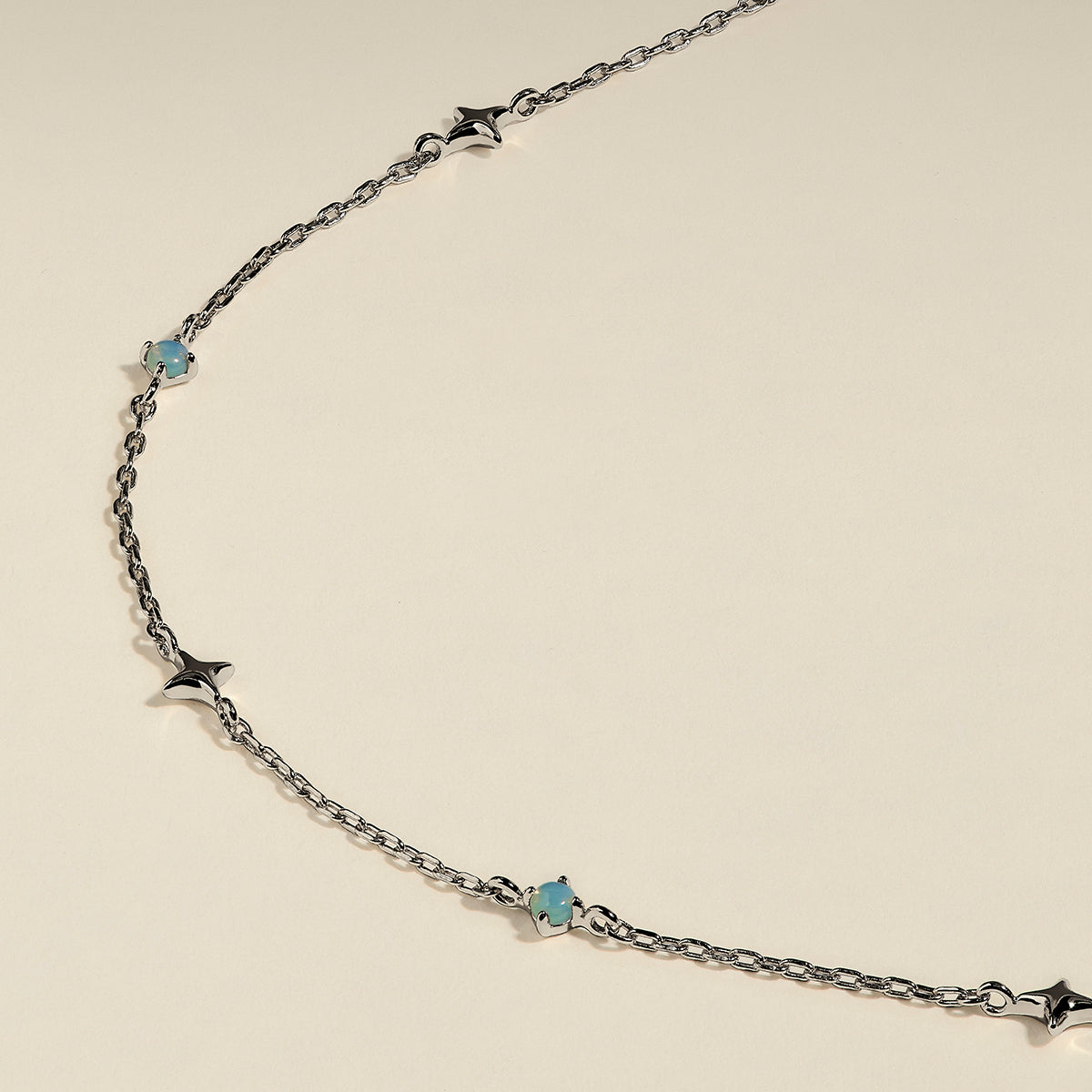 Cosmic Opal Charm Necklace in Silver-Astrid &amp; Miyu