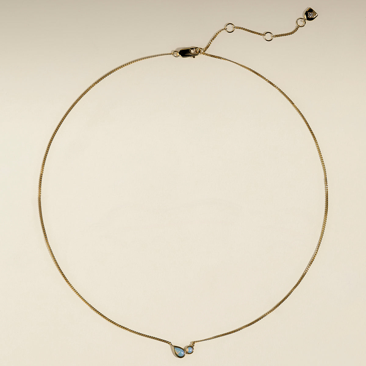 Opal Bezel Pendant Necklace in Gold-Astrid &amp; Miyu