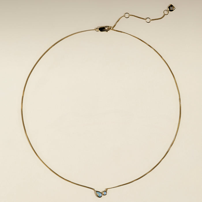 Opal Bezel Pendant Necklace in Gold-Astrid &amp; Miyu