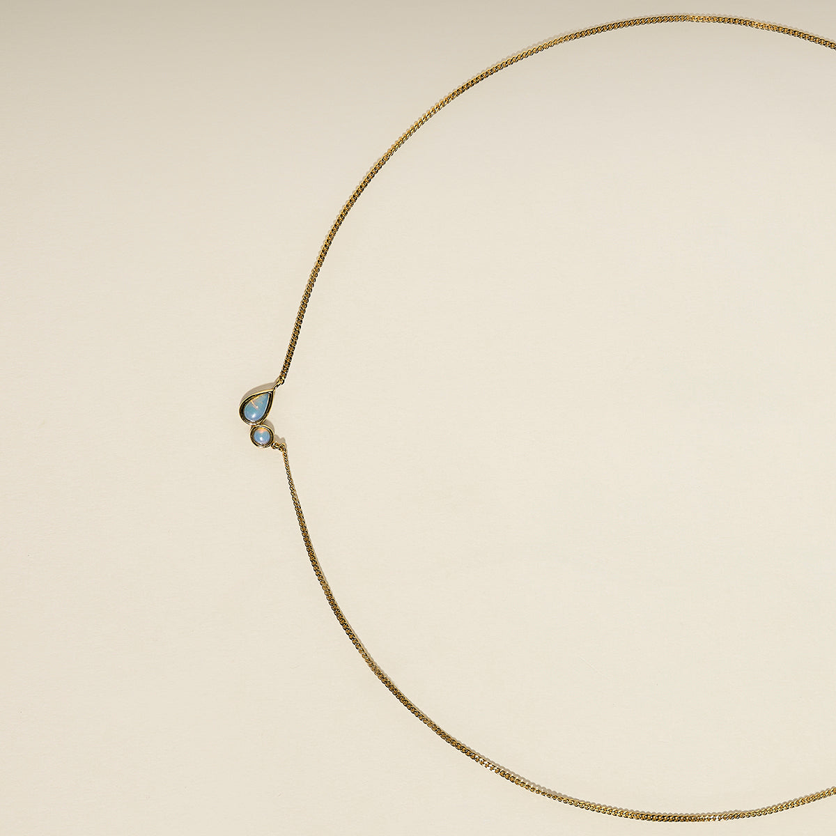 Opal Bezel Pendant Necklace in Gold-Astrid &amp; Miyu