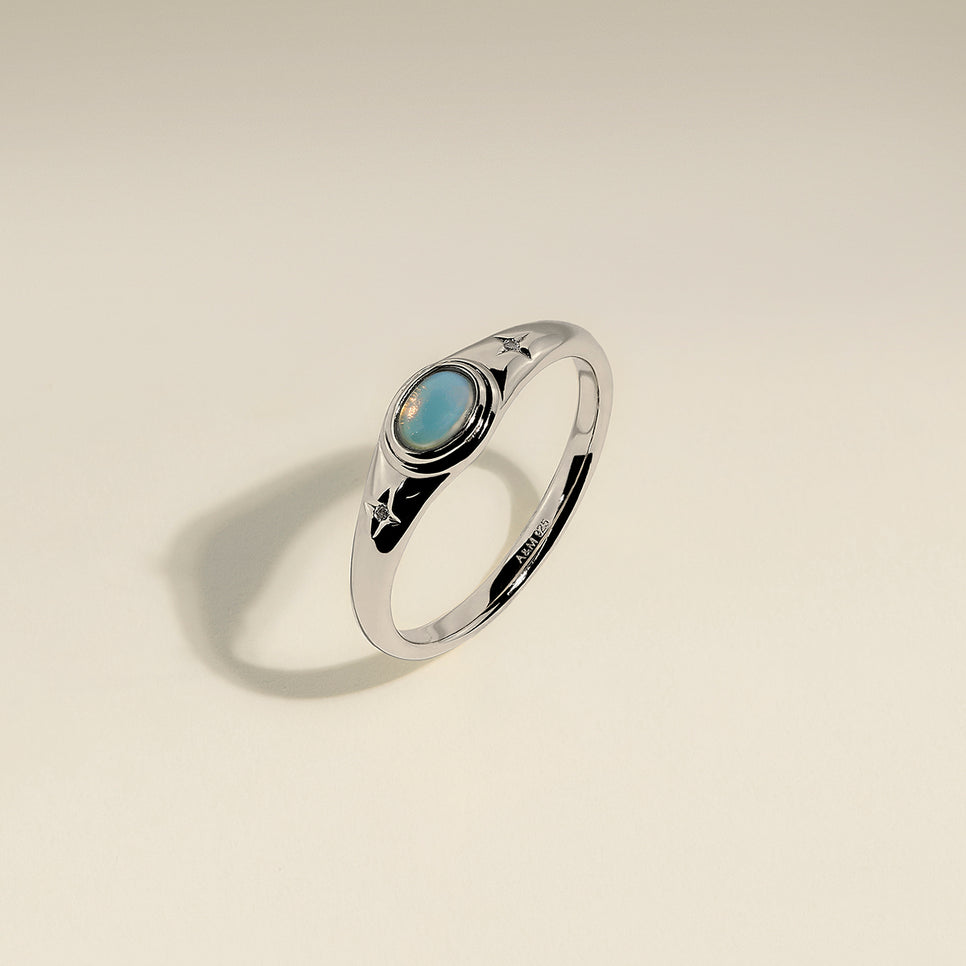 Cosmic Opal Cocktail Ring in Silver-Astrid &amp; Miyu