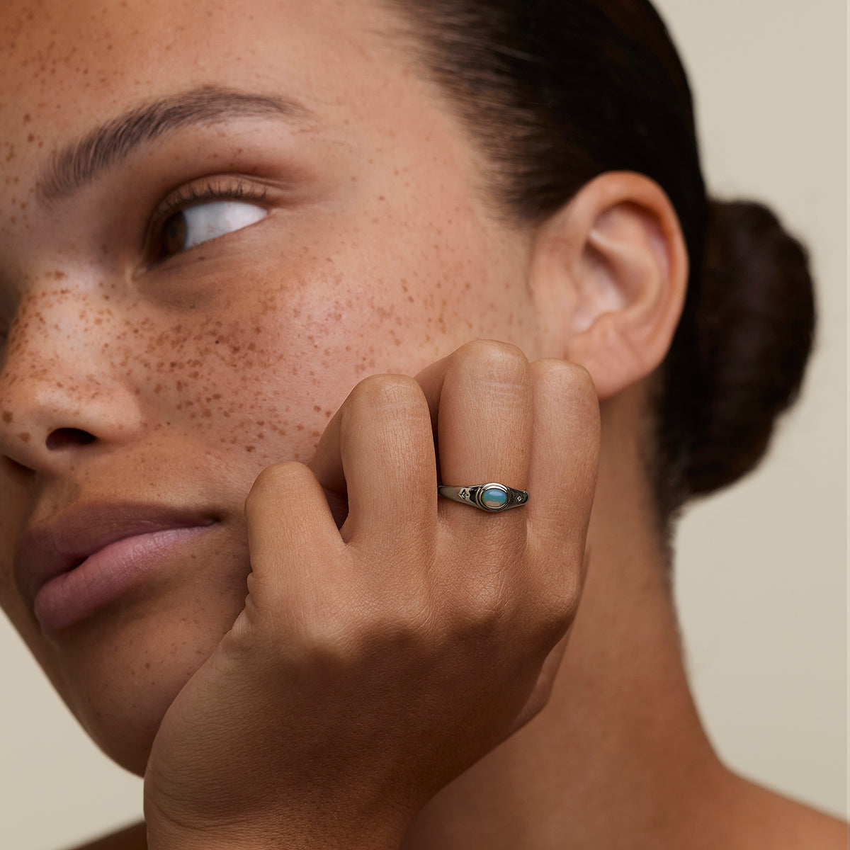 Cosmic Opal Cocktail Ring in Silver-Astrid &amp; Miyu