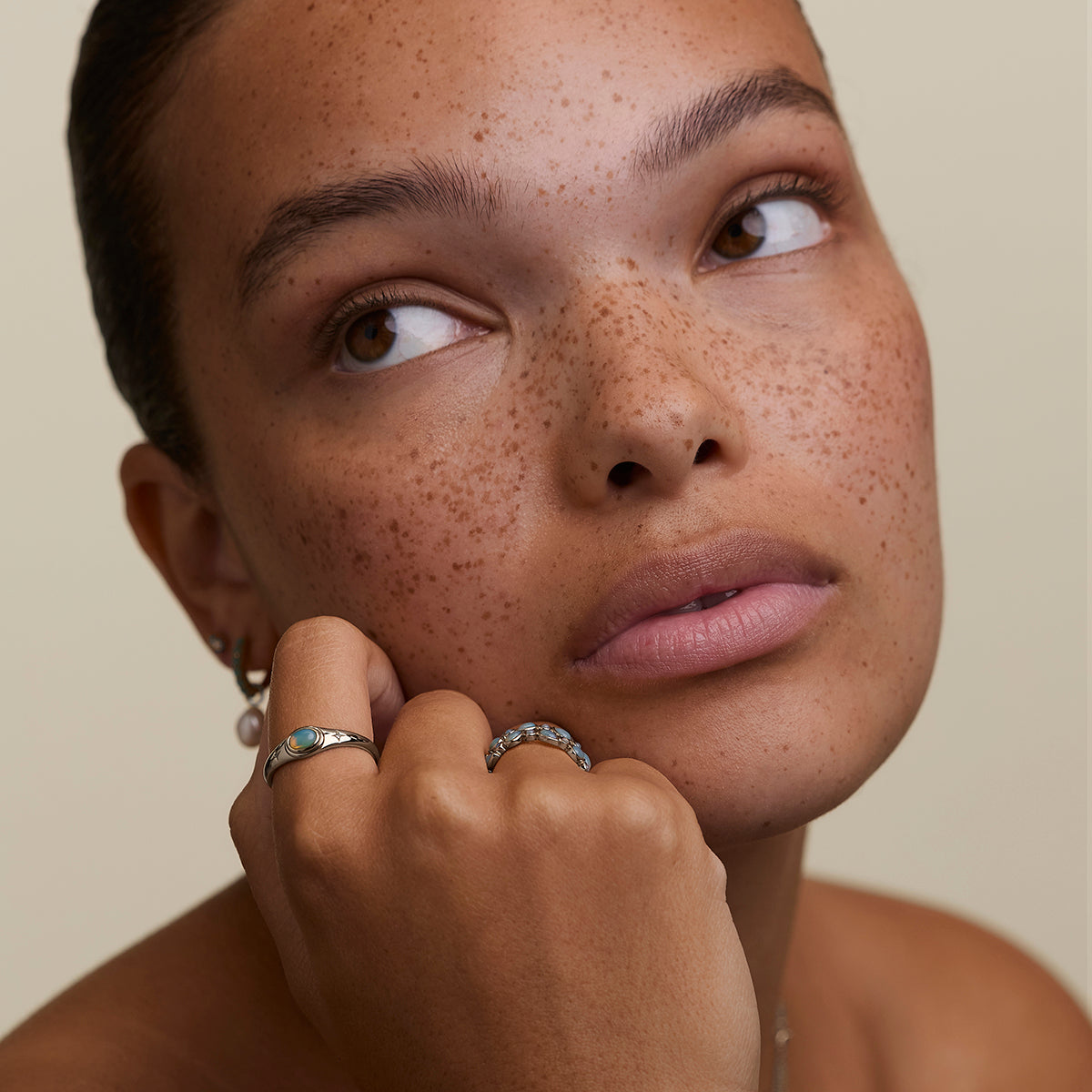 Cosmic Opal Cocktail Ring in Silver-Astrid &amp; Miyu