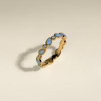 Opal Bezel Band Ring in Gold-Astrid &amp; Miyu