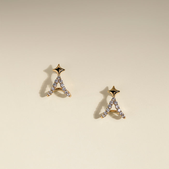 Cosmic Star Illusion Studs in Gold-Astrid &amp; Miyu