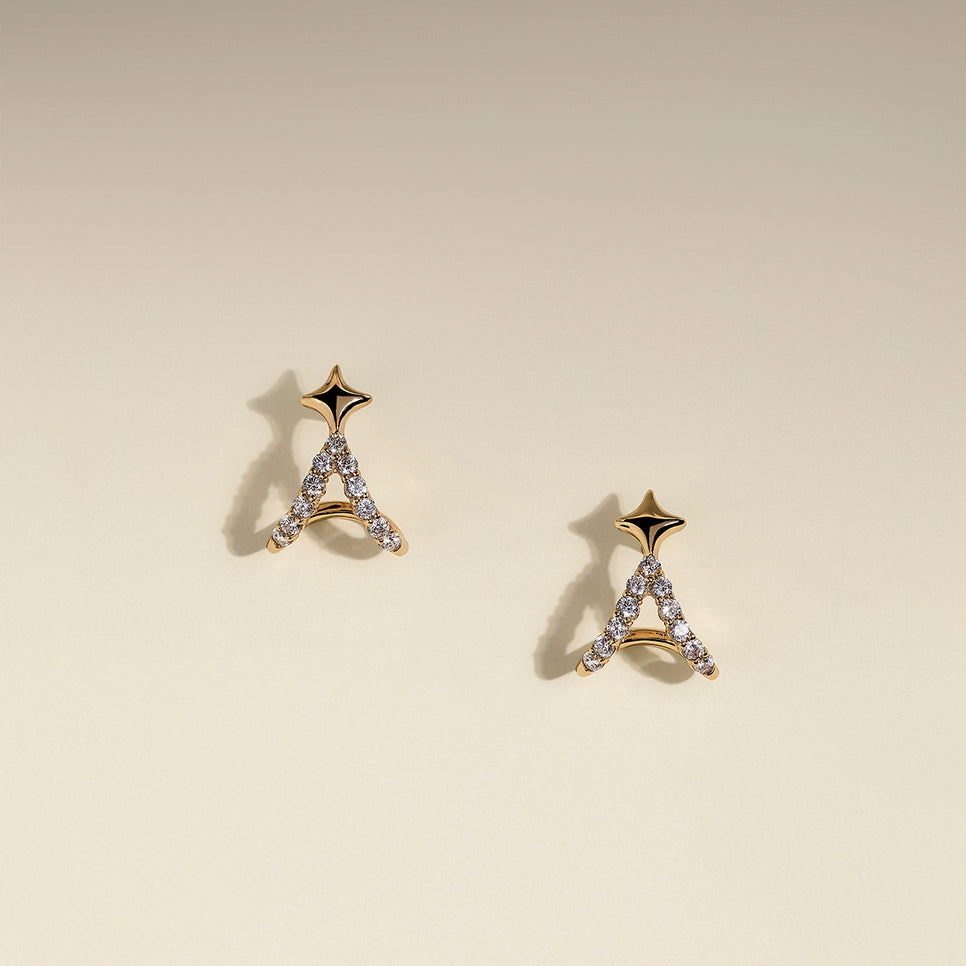 Cosmic Star Illusion Studs in Gold-Astrid &amp; Miyu