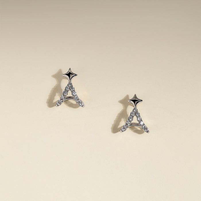Cosmic Star Illusion Studs in Silver-Astrid &amp; Miyu