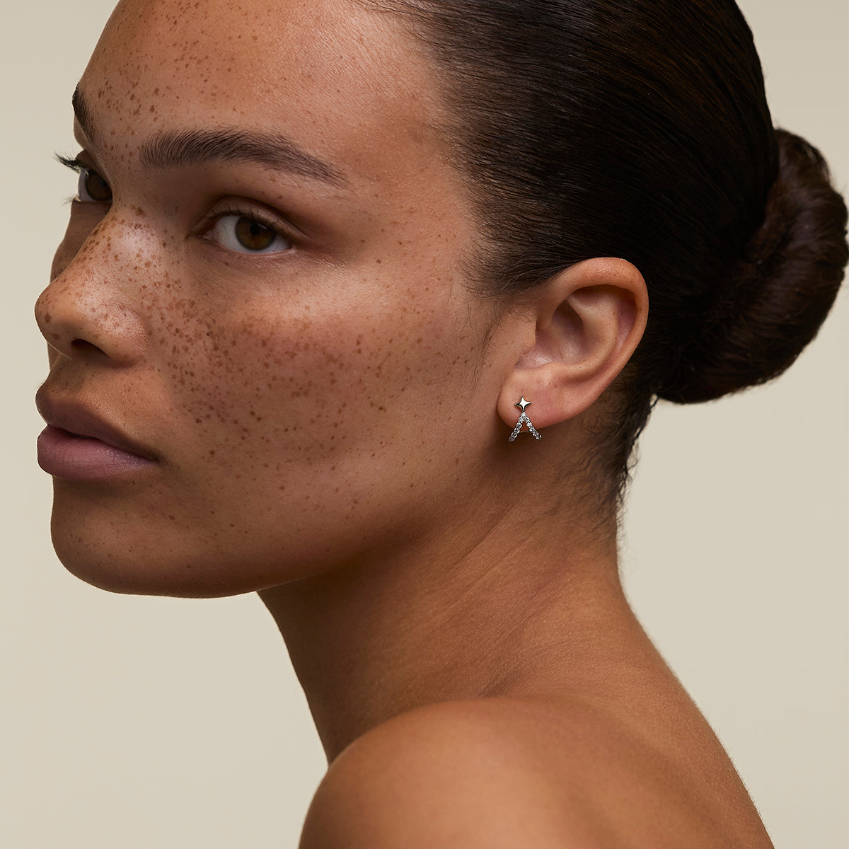 Cosmic Star Illusion Studs in Silver-Astrid &amp; Miyu
