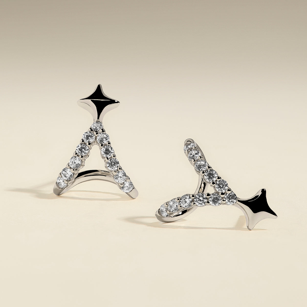 Cosmic Star Illusion Studs in Silver-Astrid &amp; Miyu