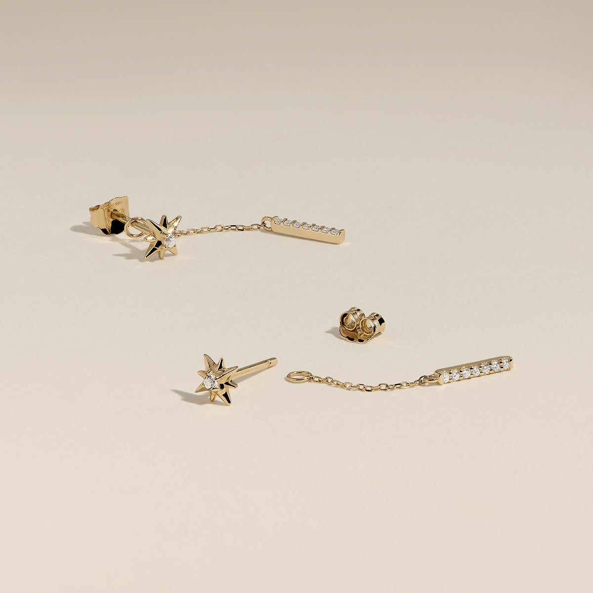 Diamond Pavé Ear Chain in Solid Gold-Astrid &amp; Miyu