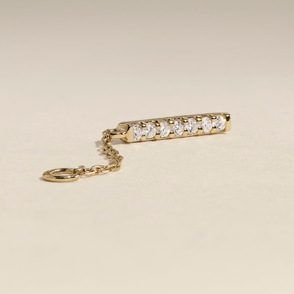 Diamond Pavé Ear Chain in Solid Gold-Astrid &amp; Miyu